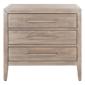 Safavieh Ariella 3 Drawer Wood Nightstand - Light Brown