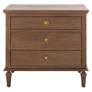 Safavieh Lisabet 3 Drawer Wood Nightstand - Brown