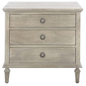 Safavieh Lisabet 3 Drawer Wood Nightstand - Light Grey