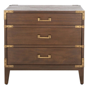 Safavieh Nisha 3 Drawer Wood Nightstand - Brown
