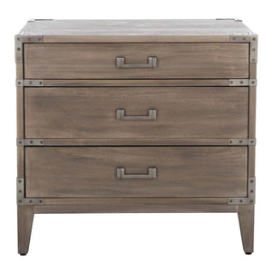 Safavieh Nisha 3 Drawer Wood Nightstand - Light Brown