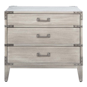 Safavieh Nisha 3 Drawer Wood Nightstand - Light Grey