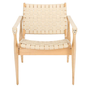 Safavieh Dilan Leather Safari Chair-White