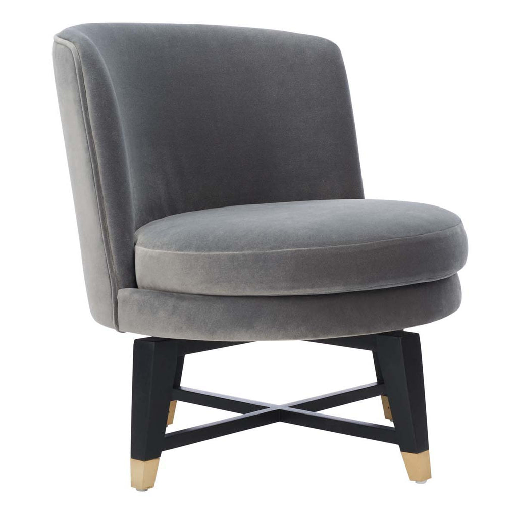 Safavieh Trinity Swivel Accent Chair-Charcoal