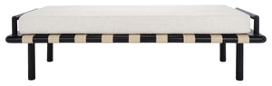 Safavieh Couture Constantine Teak Bench - Black / White