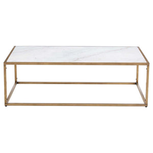 Safavieh Couture Brynna Rectangle Marble Coffee Table - Bronze / White