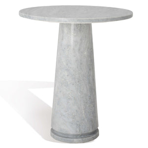 Safavieh Couture Valentia Tall Round Marble Accent Table - Light Grey