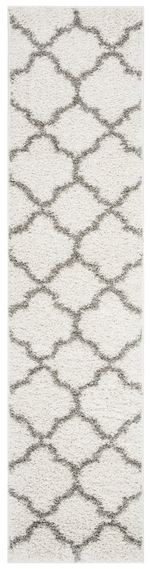 Geometric Runner Rug, SG168B, 62 X 240 cm in Ivory / Grey
