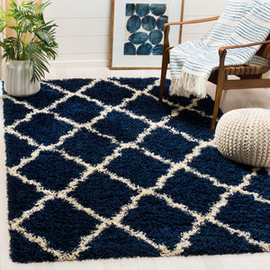 Safavieh Dallas Shag Rug Collection SGD257N - Navy / Ivory