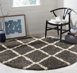 Safavieh Dallas Shag Rug Collection SGDS257A - Dark Grey / Ivory