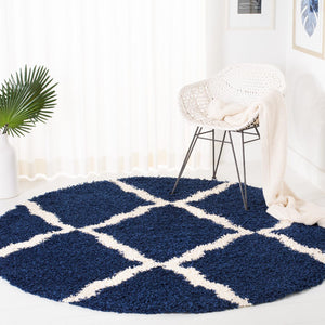 Safavieh Dallas Shag Rug Collection SGDS257N - Navy / Ivory