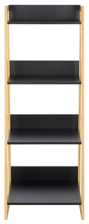 Safavieh Barteau 4 Tier Shelf - Natural Bamboo / Black