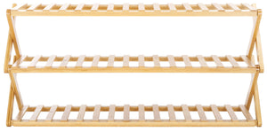 Safavieh Acheta 3 Tier Shoe Shelf - Natural Bamboo