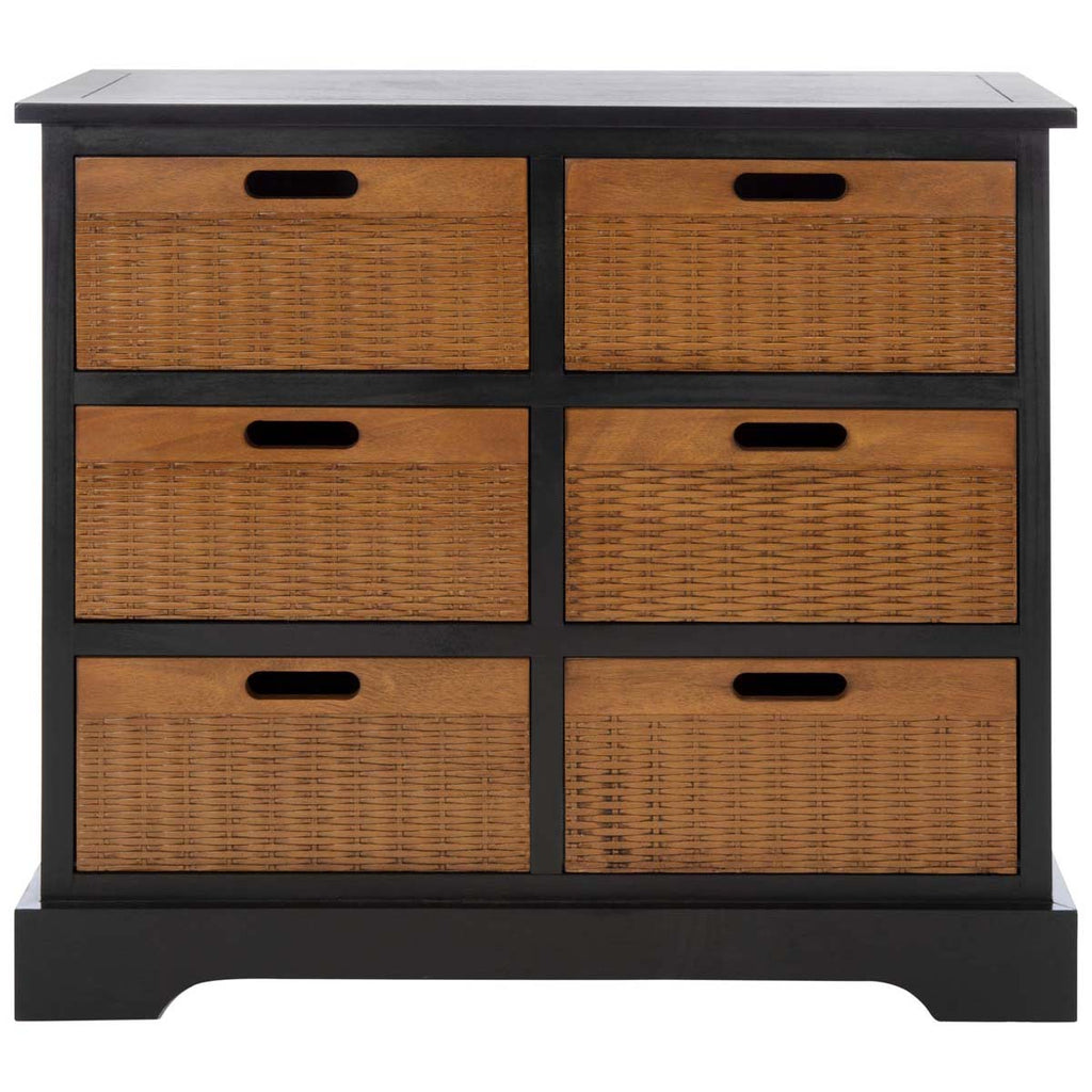 Safavieh Landers 6 Drawer Storage Unit - Black