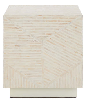 Safavieh Kiely Square Stool - Champagne Faux Mother Of Pearl