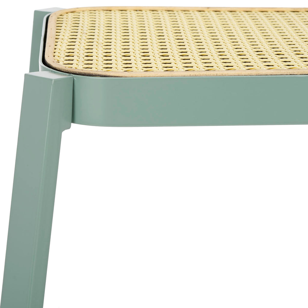 Safavieh Palmyra Cane Stool - Aqua Smoke / Natural