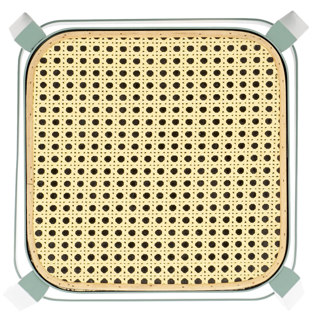 Safavieh Palmyra Cane Stool - Aqua Smoke / Natural