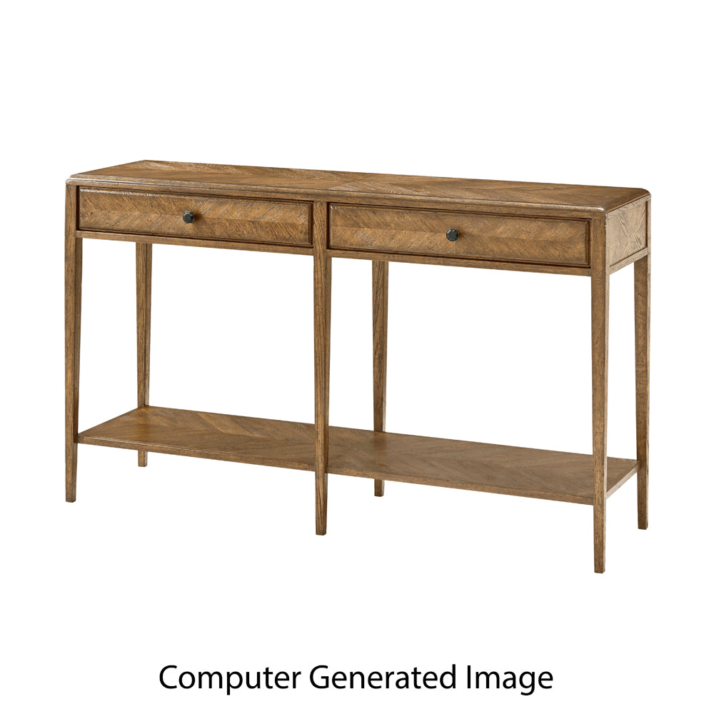Nova Two Frieze Drawers Console Table | Theodore Alexander - TAS53037.C253