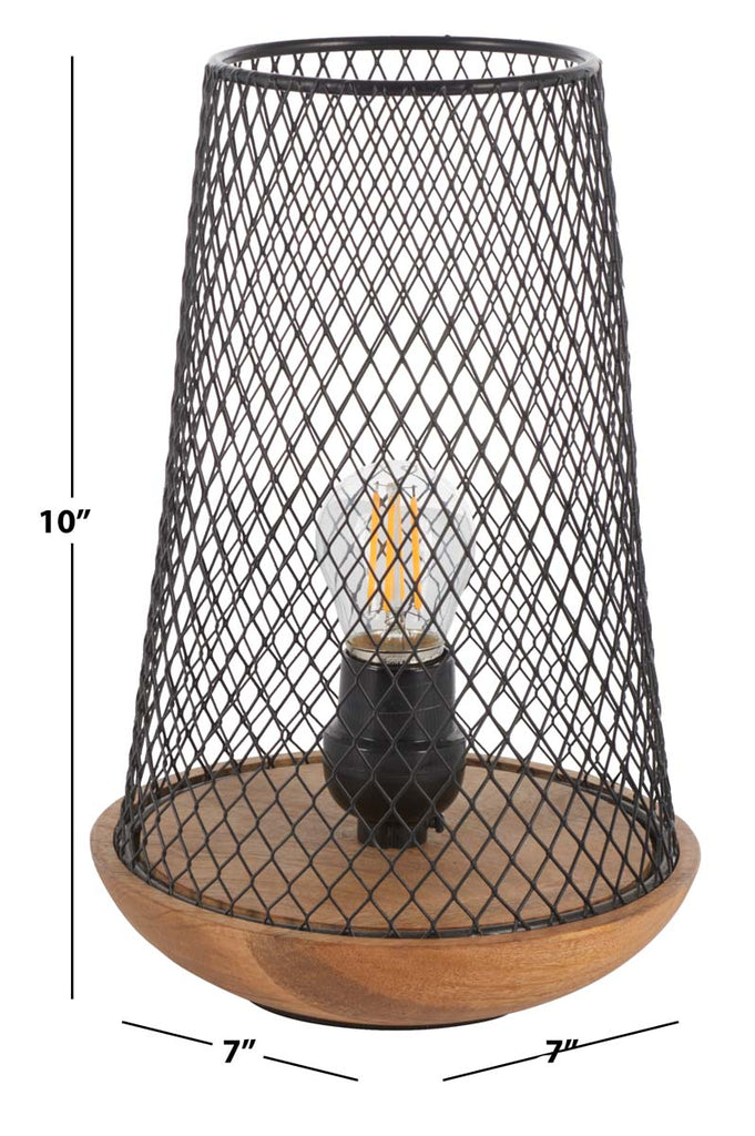 Safavieh Haynes Table Lamp - Black / Natural Wood