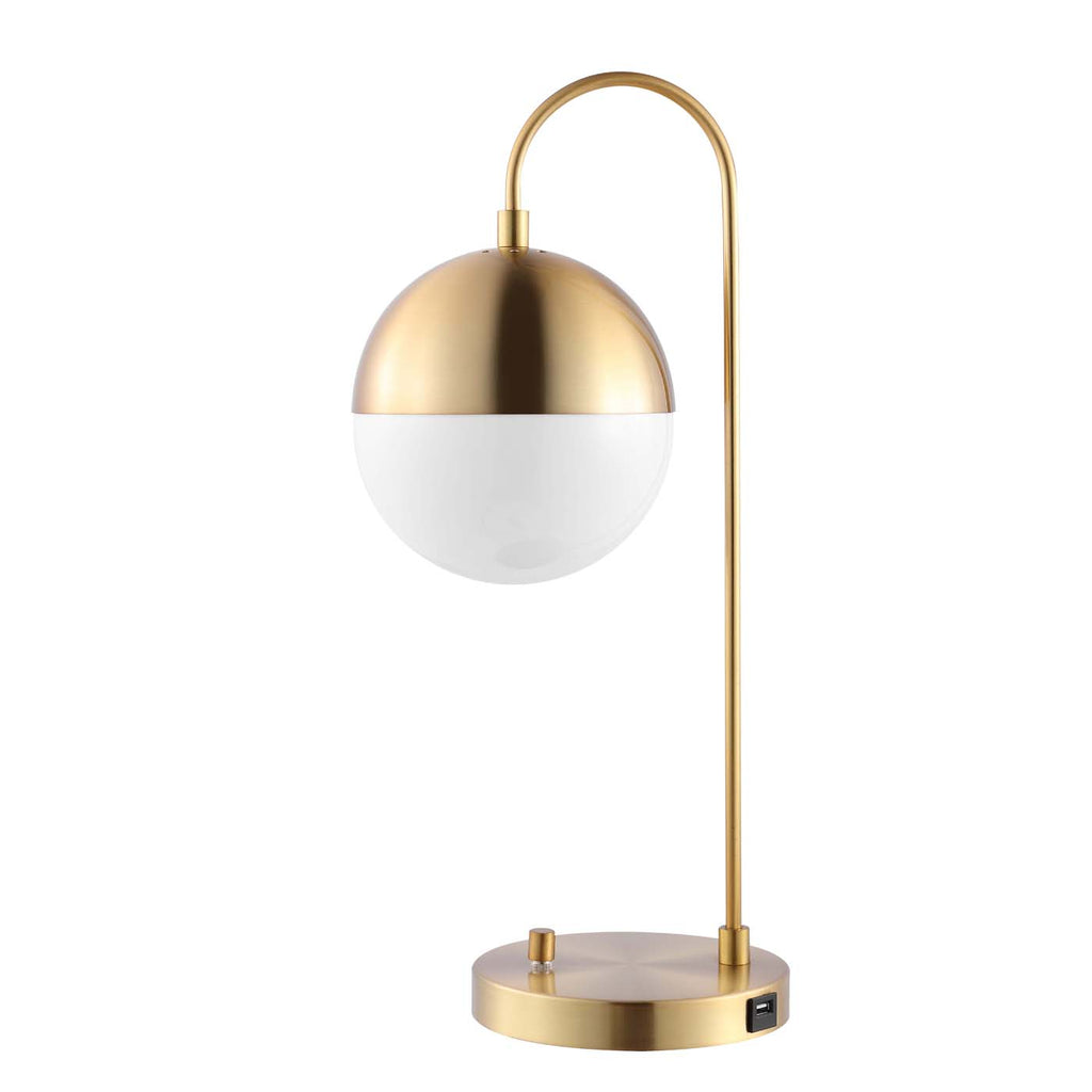 Safavieh Cappi Table Lamp with USB - Brass