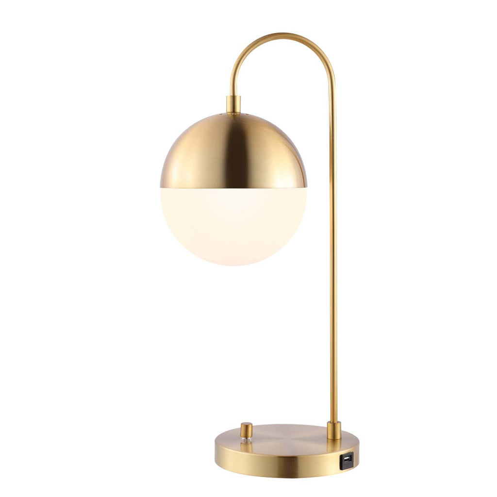 Safavieh Cappi Table Lamp with USB - Brass