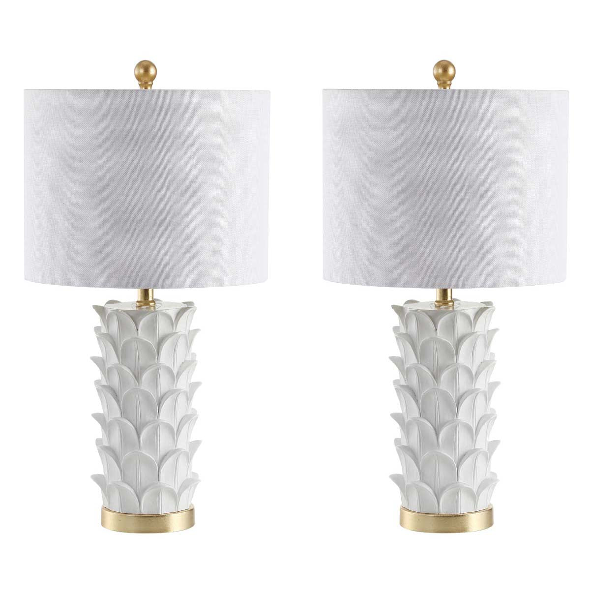Safavieh Nico Table Lamp-White/Gold Leaf (Set of 2)