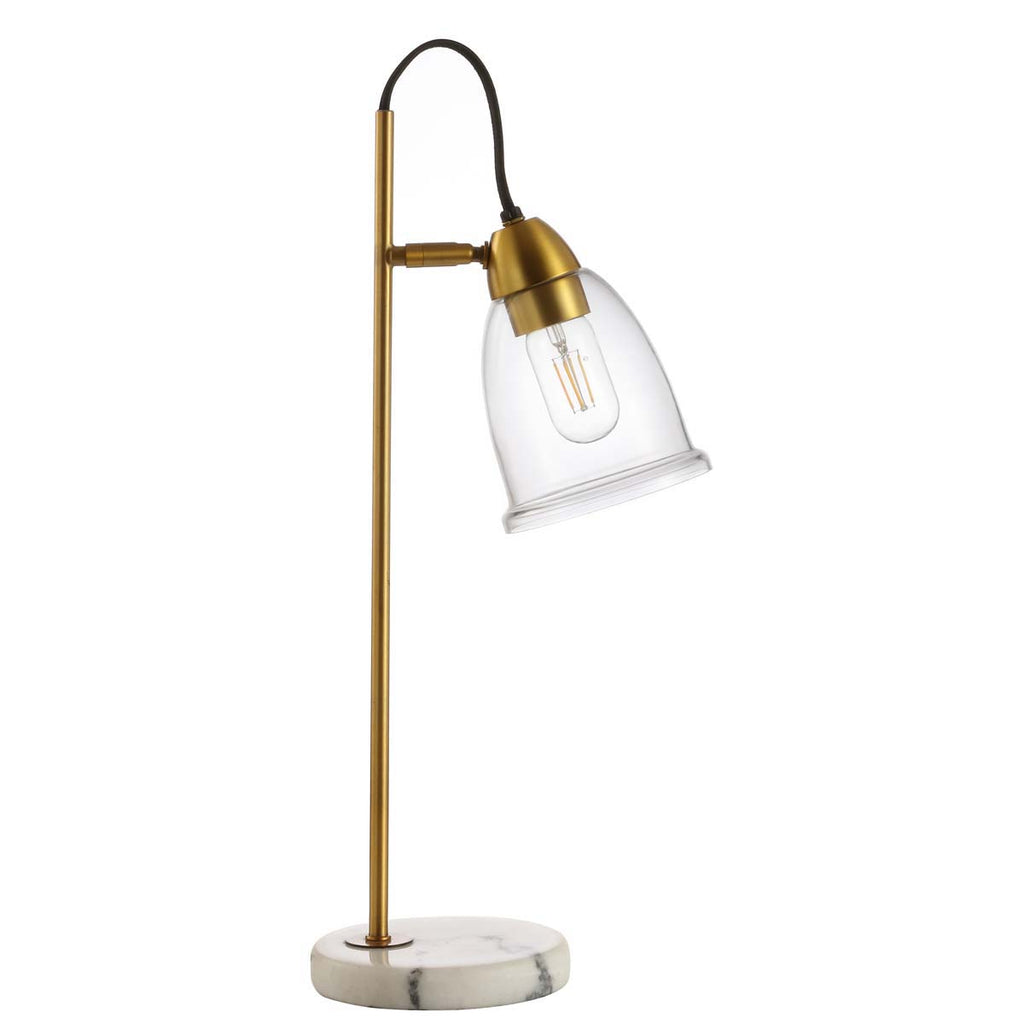 Safavieh Gibson Table Lamp-White/ Brass Gold/Clear
