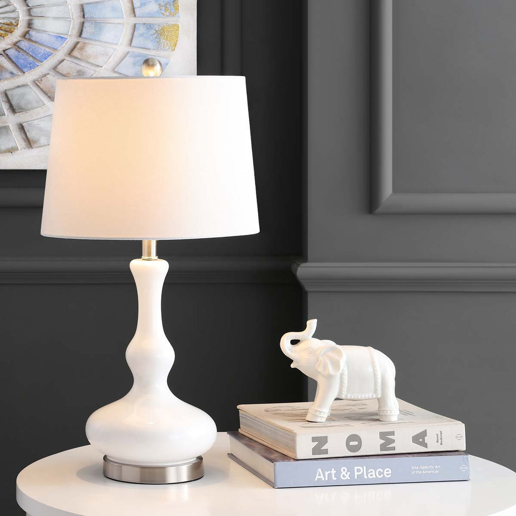 Safavieh Kellen Table Lamp-White /Nickel