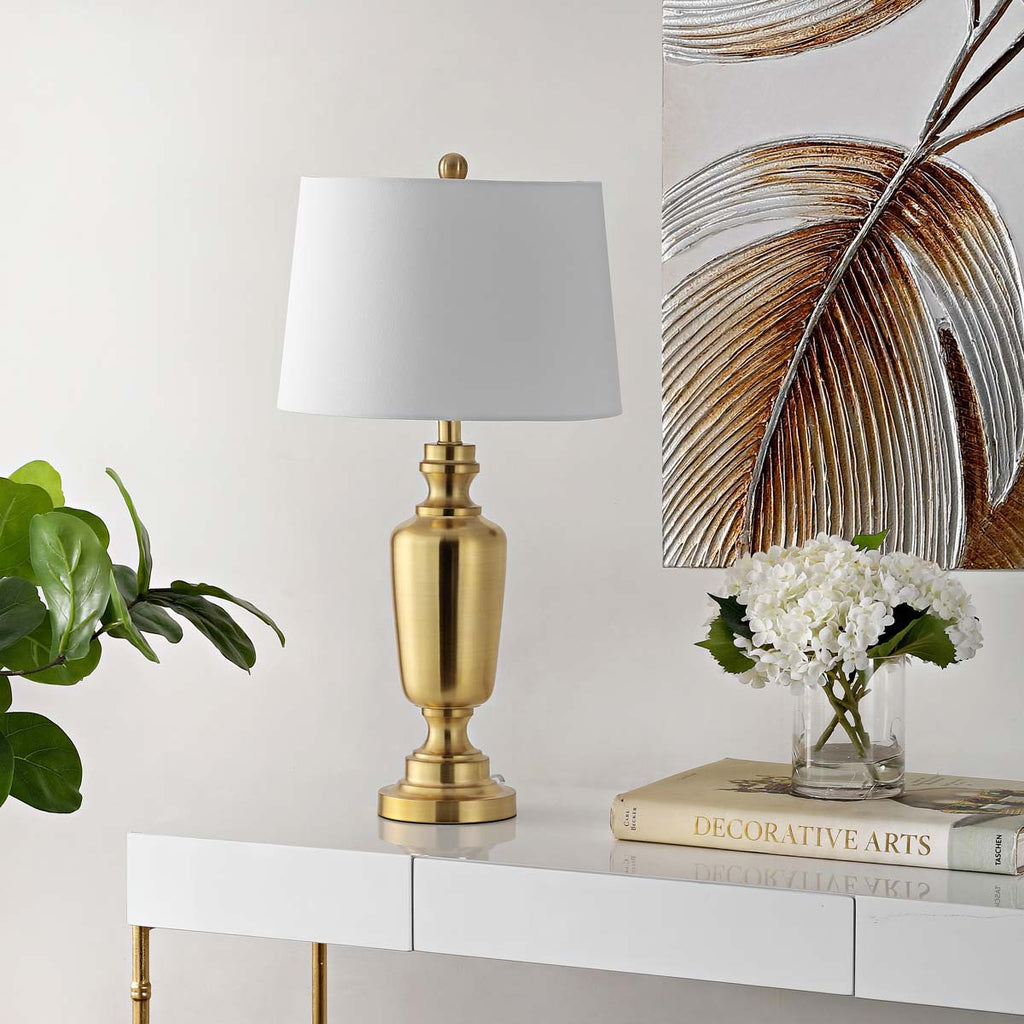 Ezra Iron Table Lamp | Safavieh - TBL4252 - Brass