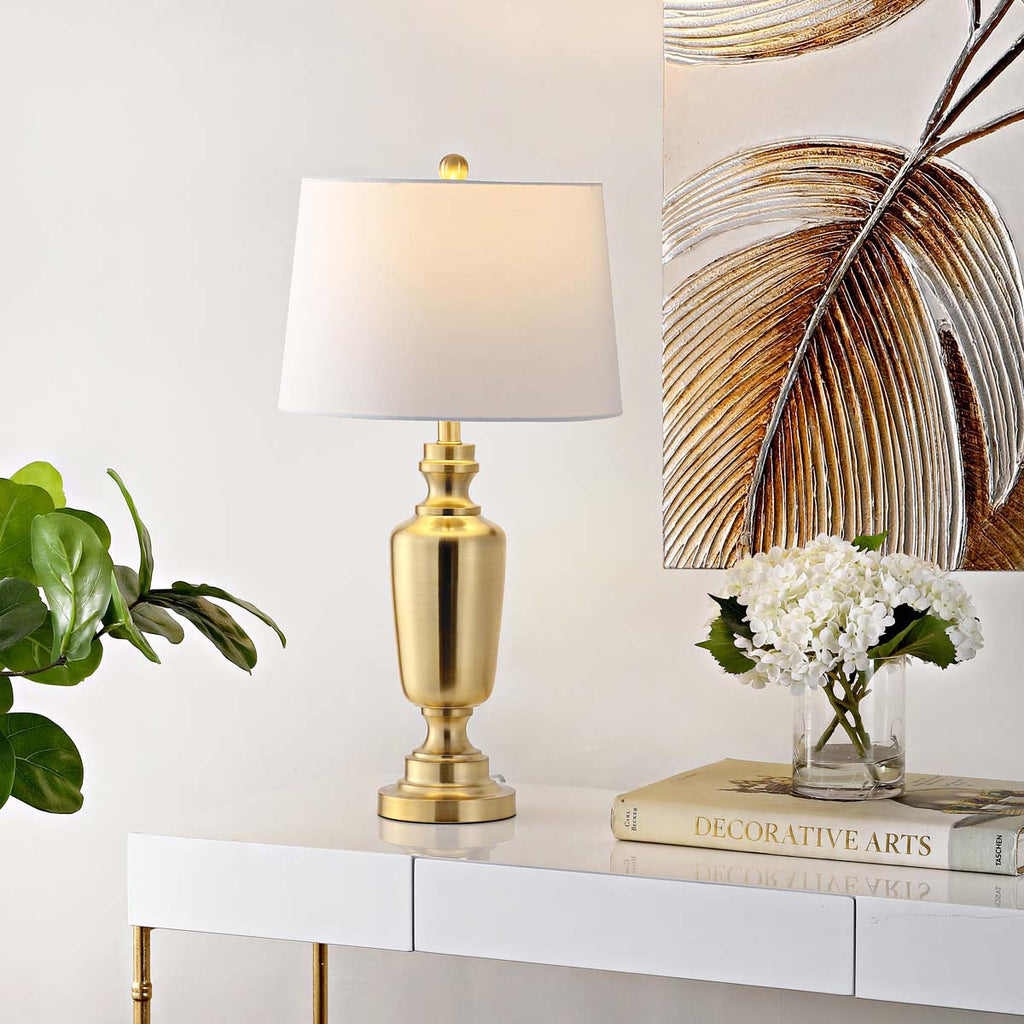 Ezra Iron Table Lamp | Safavieh - TBL4252 - Brass