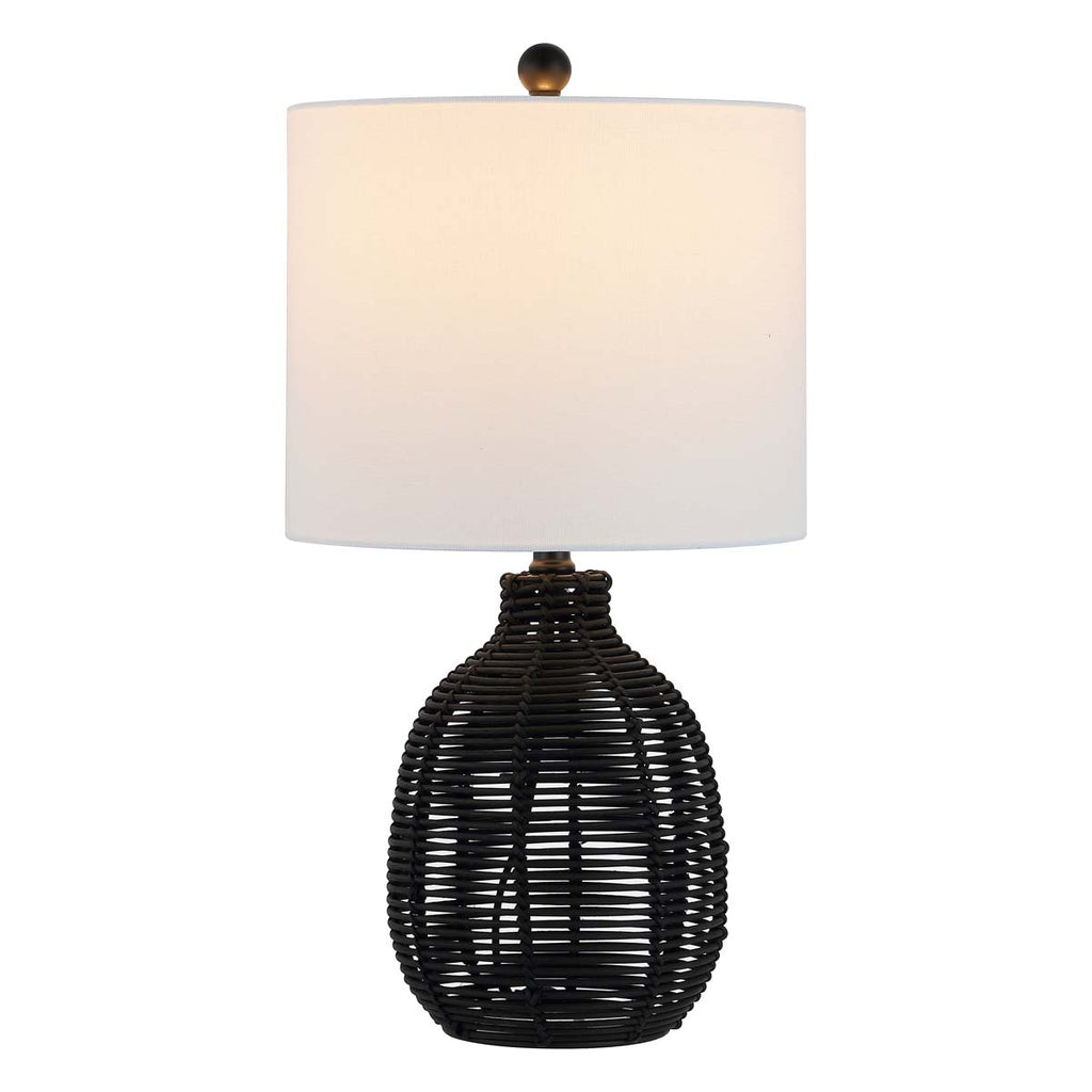 Oroya Rattan Table Lamp | Safavieh - TBL4473 - Black