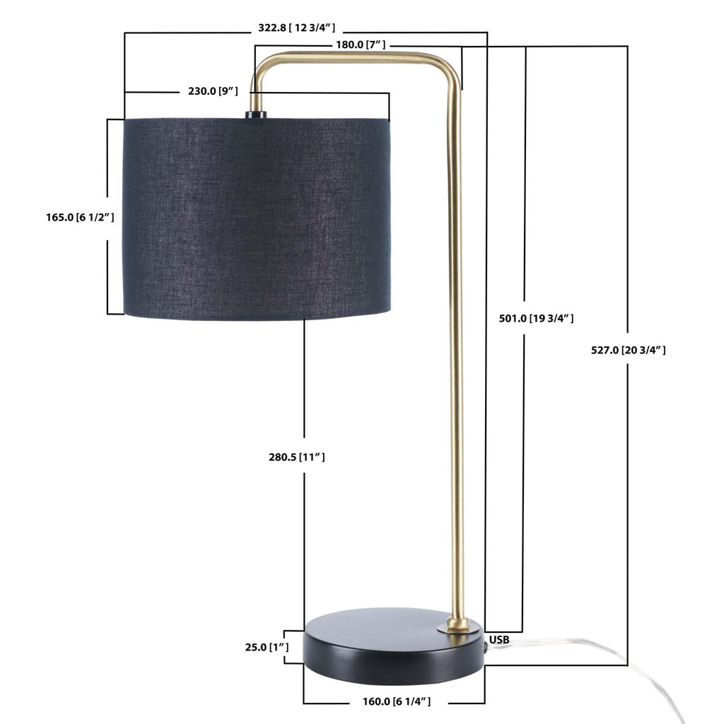 Safavieh Felton Table Lamp - Gold / Black