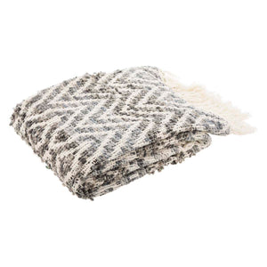 Safavieh Santi Fringe Throw - Grey/White