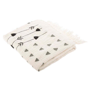 Safavieh Penton Fringe Throw - Grey/White