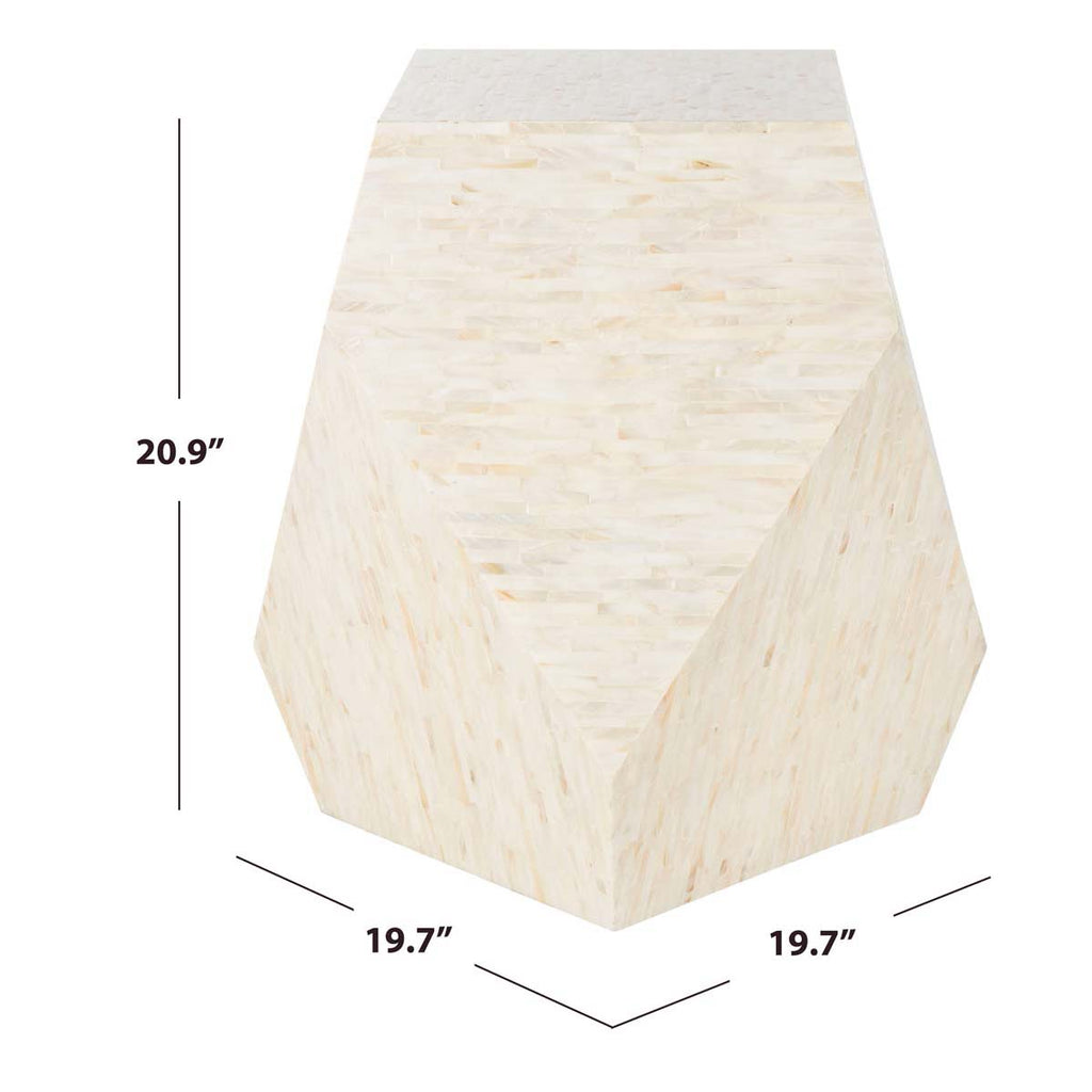 Safavieh Lea Mosaic Geometric Side Table - Multi / Light Beige