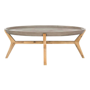Hadwin Indoor Outdoor Modern Concrete Oval 31.5 Inch Dia Coffee Table | Safavieh -  VNN1021