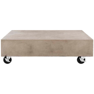 Gargon Indoor Outdoor Modern Concrete 9.84 Inch H Coffee Table With Casters | Safavieh -   VNN1023