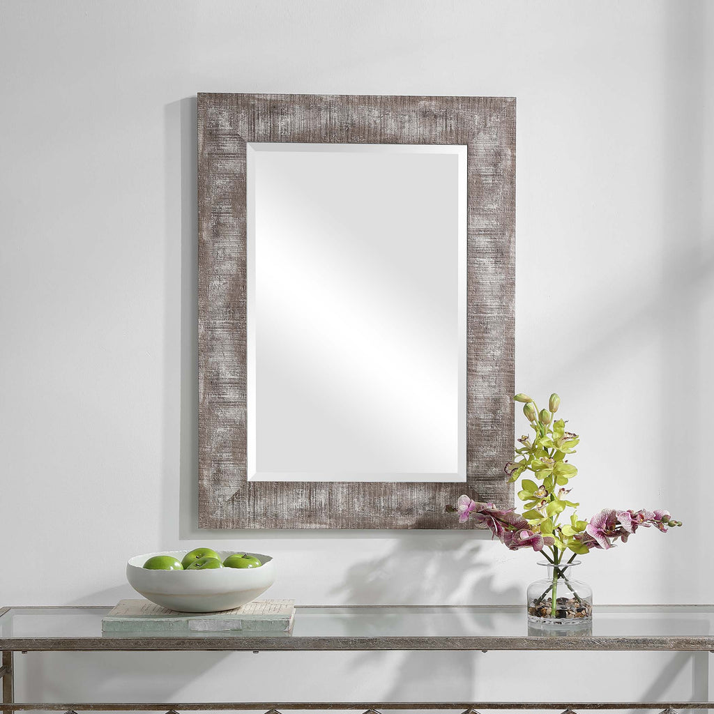 Home Decor Mirror - Rustic Light Wood Tone Appearance