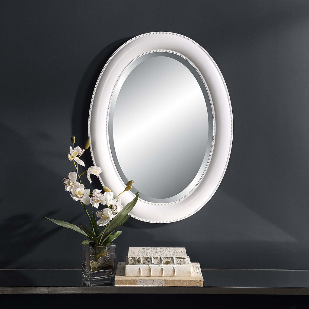 Home Decor Mirror - Crisp White Finish