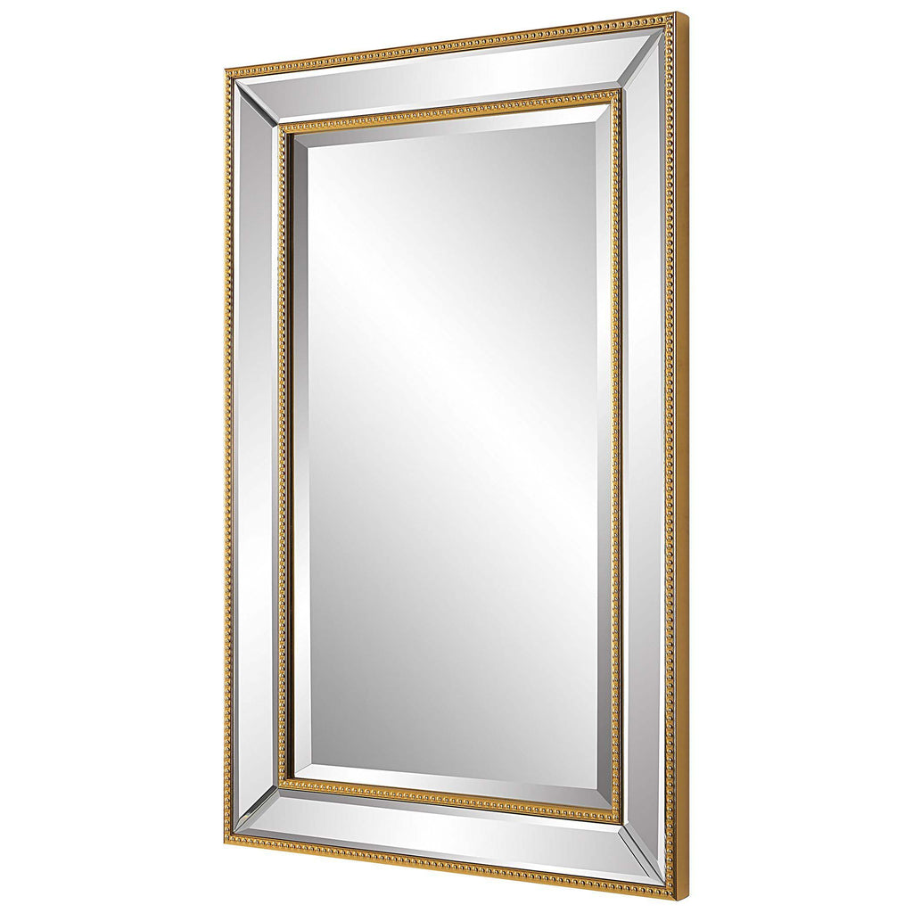 Home Decor Bevel Mirror - Frame With Gold Beading