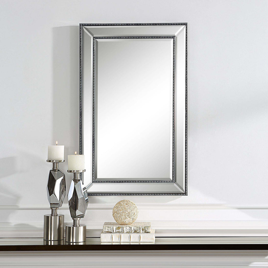 Home Decor Bevel Mirror - Frame With Black Beading