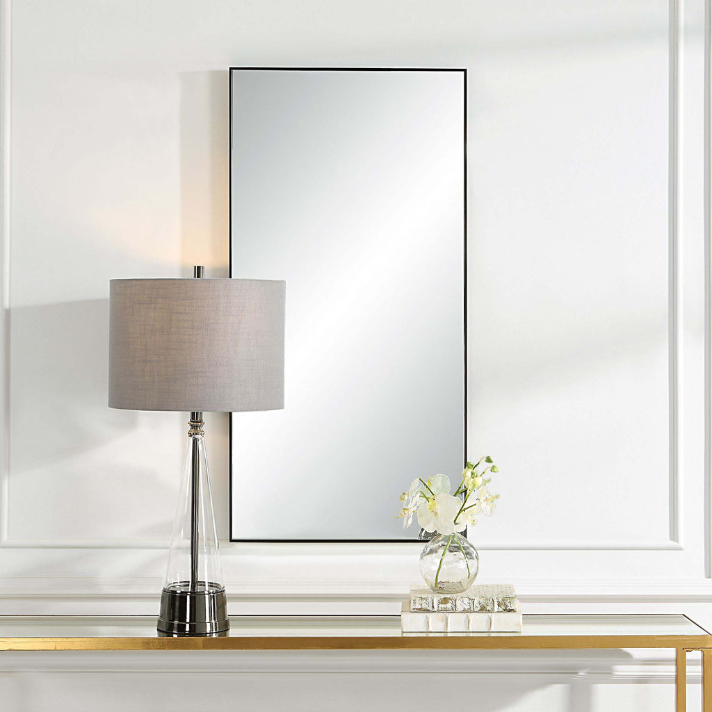 Home Decor Mirror - Black Finish With Plain Mirror