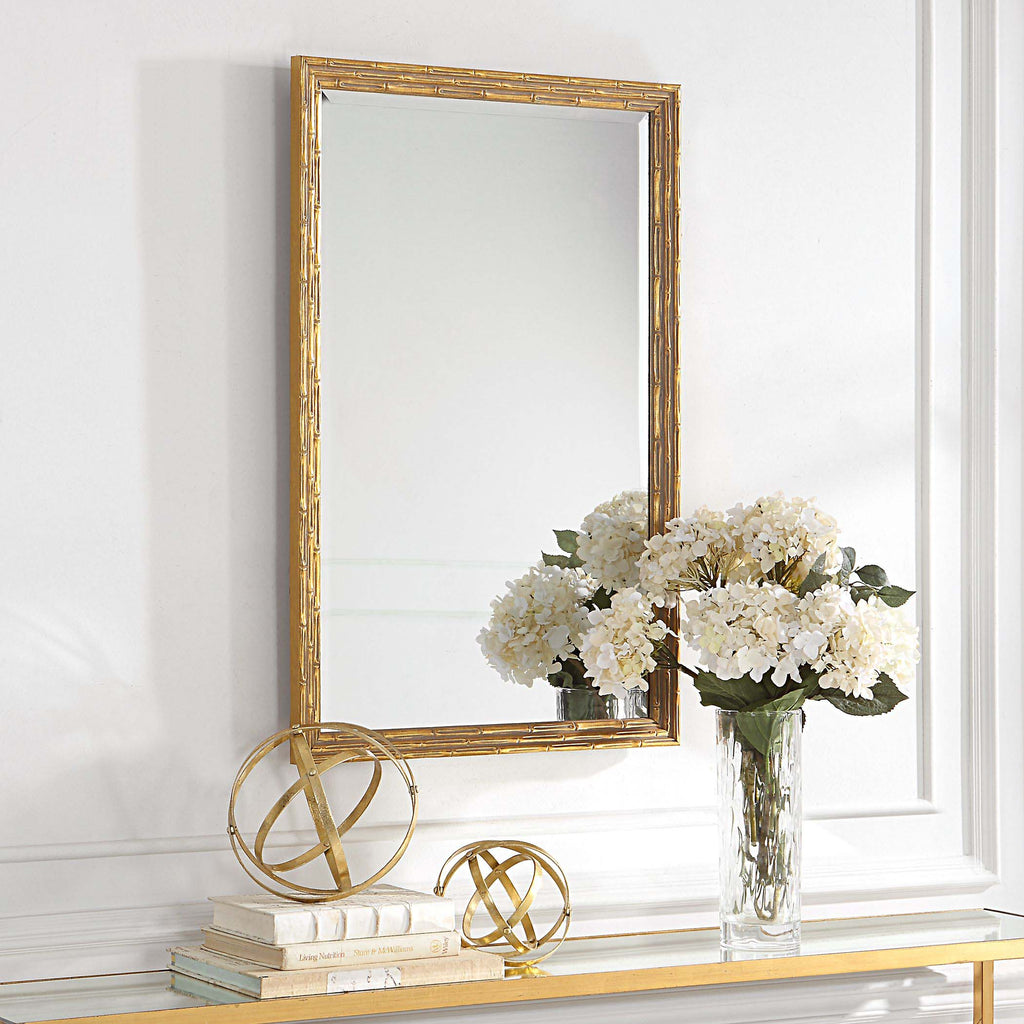 Home Decor Mirror - Antique Gold With Gray Antiquing Glaze