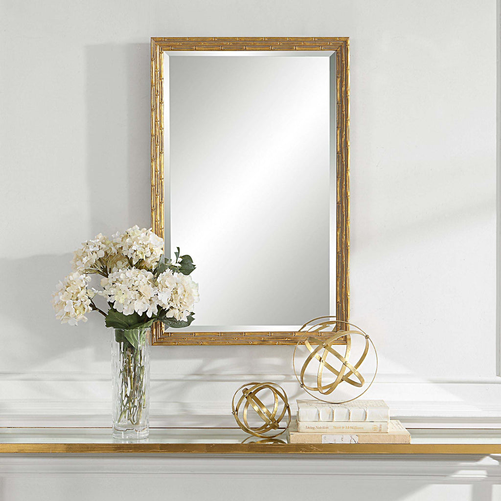 Home Decor Mirror - Antique Gold With Gray Antiquing Glaze