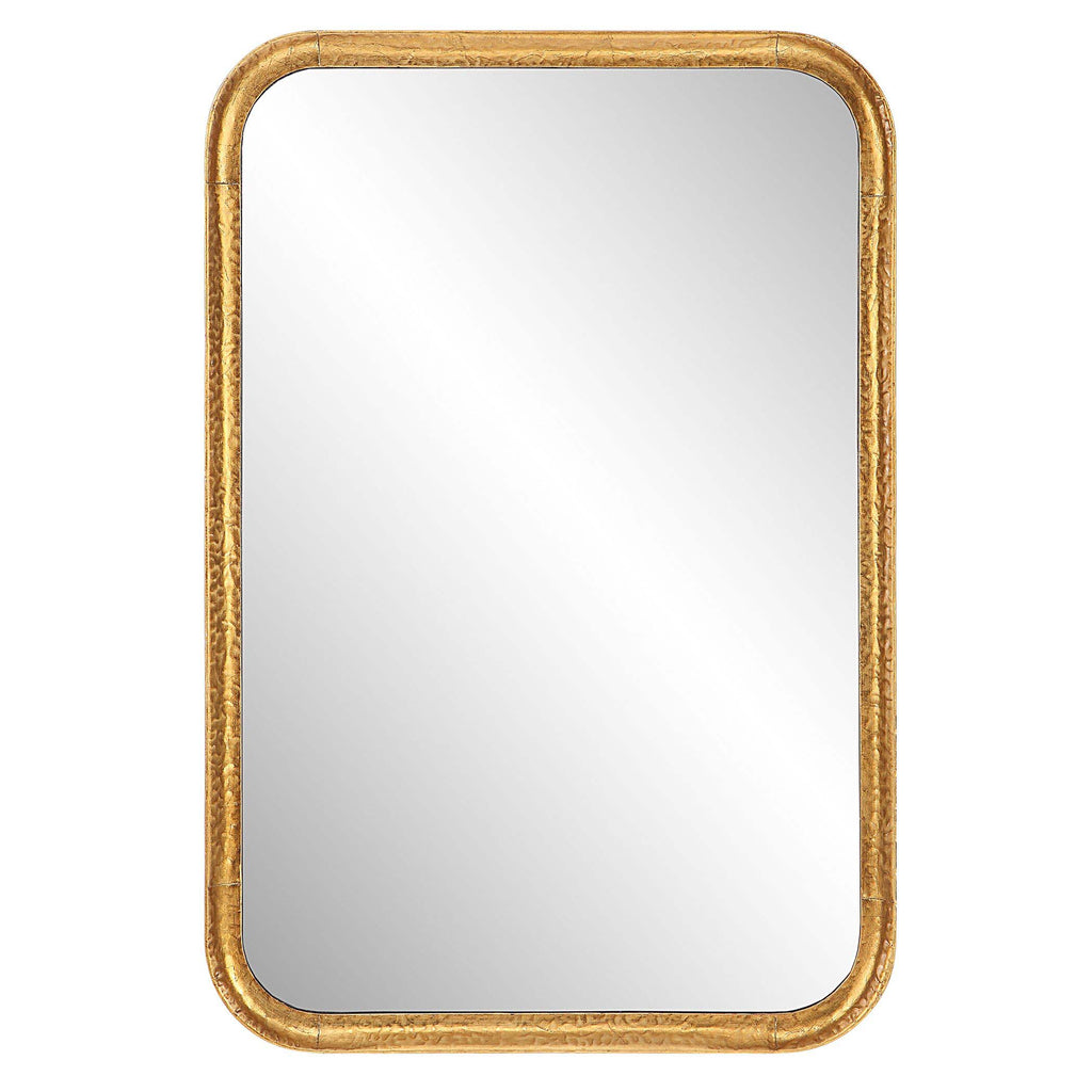 Home Decor Mirror - Lightly Antiqued Gold Leaf With Glaze