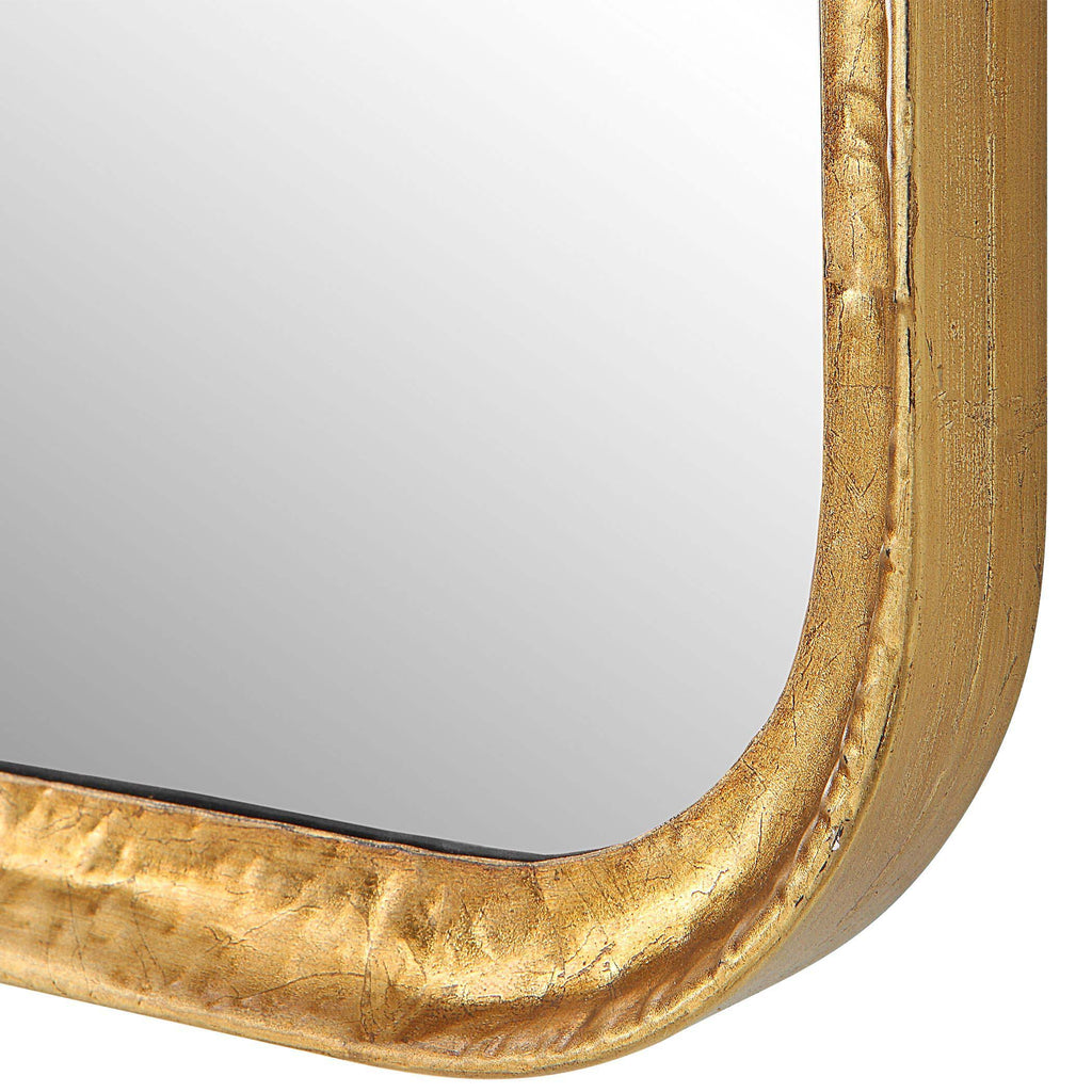 Home Decor Mirror - Lightly Antiqued Gold Leaf With Glaze