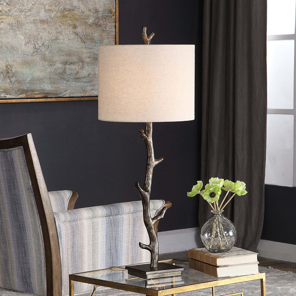 Home Decor Table Lamp Dark Bronze With Silver Undertones