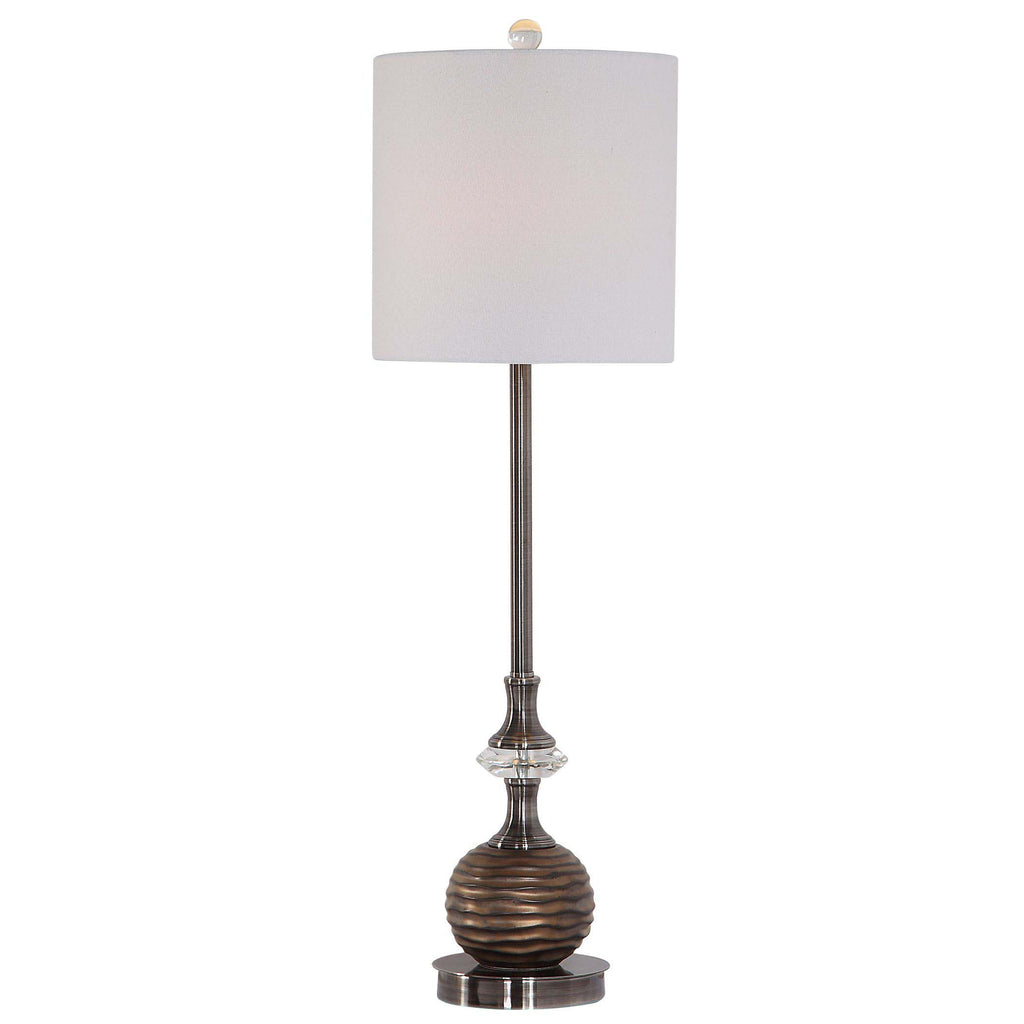 Home Decor Table Lamp Brushed Nickel And Crystal Accents