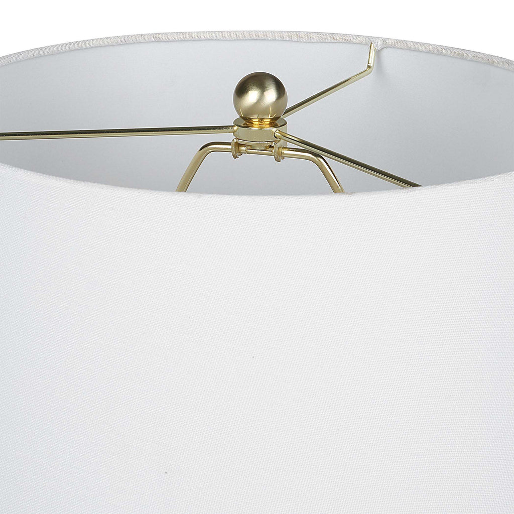 Home Decor White Ceramic & Round Base Table Lamp