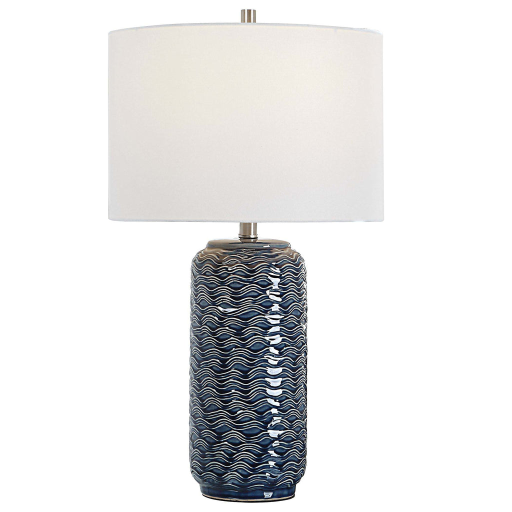 Home Decor Table Lamp Blue Ceramic Base